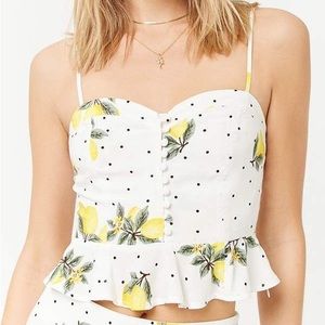 Lemon Print Crop Top